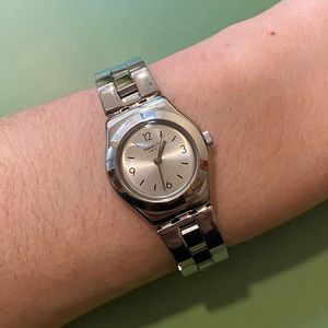 Stainless Steel Women’s Swatch Watch Silver